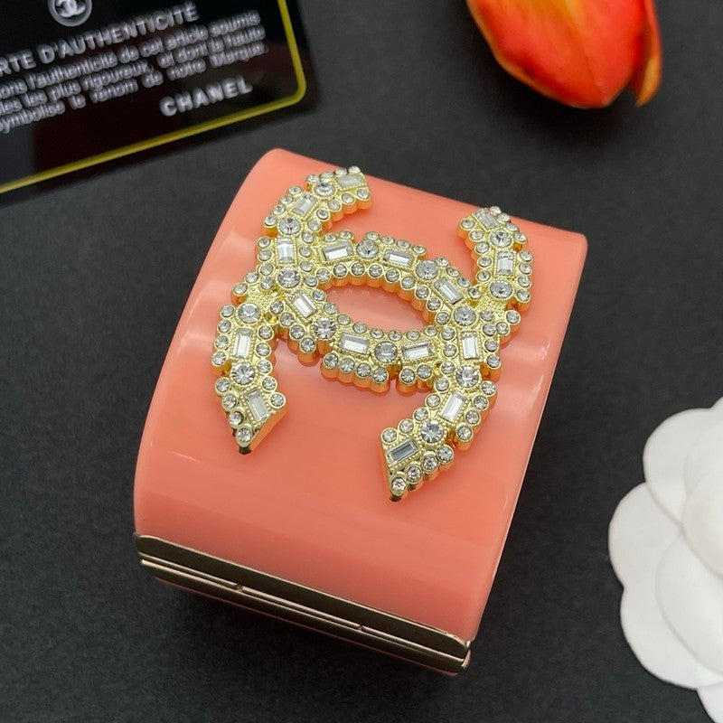 18K CC Pearl Diamond Pink Cuff Bracelet