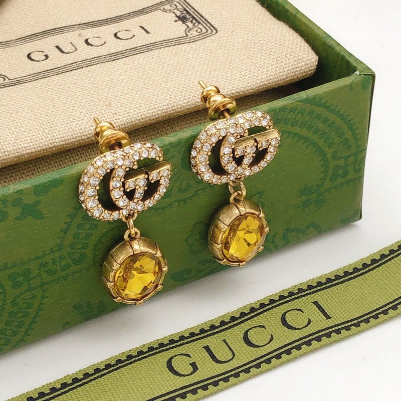 GG Yellow Crystal Earrings