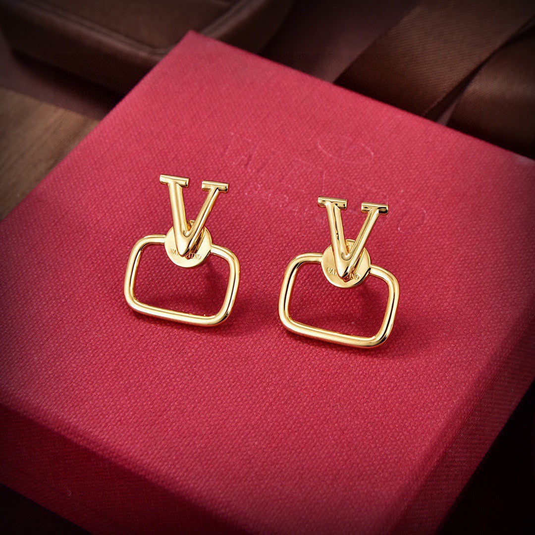 18K Vlogo Earrings