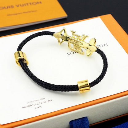 18K Louis Monogram Black Gold Bracelet