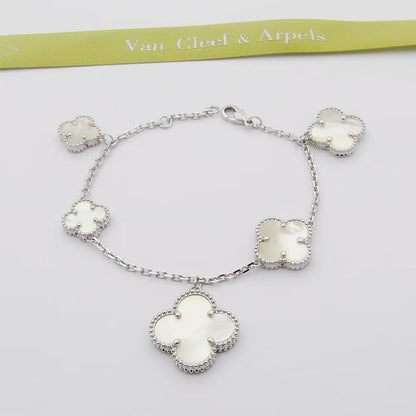 18K Van Cleef & Arpels Magic Alhambra Five Pearls Motifs Bracelet