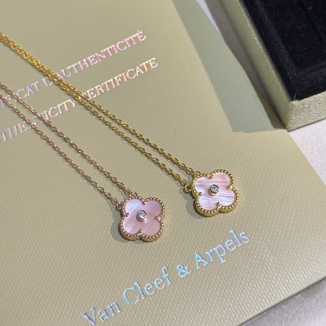 18K Sweet Alhambra Pink Clover Necklace