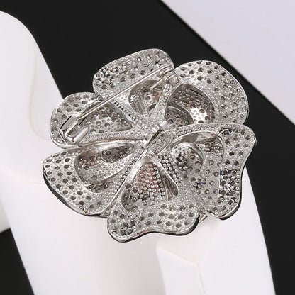 18K CC Camellia Diamonds Brooch