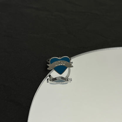 18K CD Blue Heart Ring