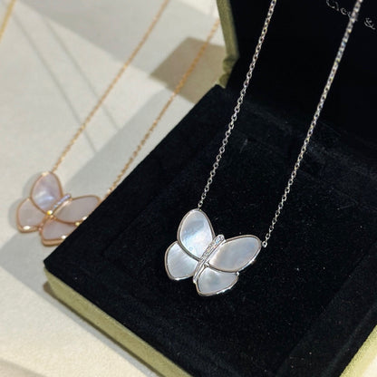 18K Butterfly Pearl Necklace