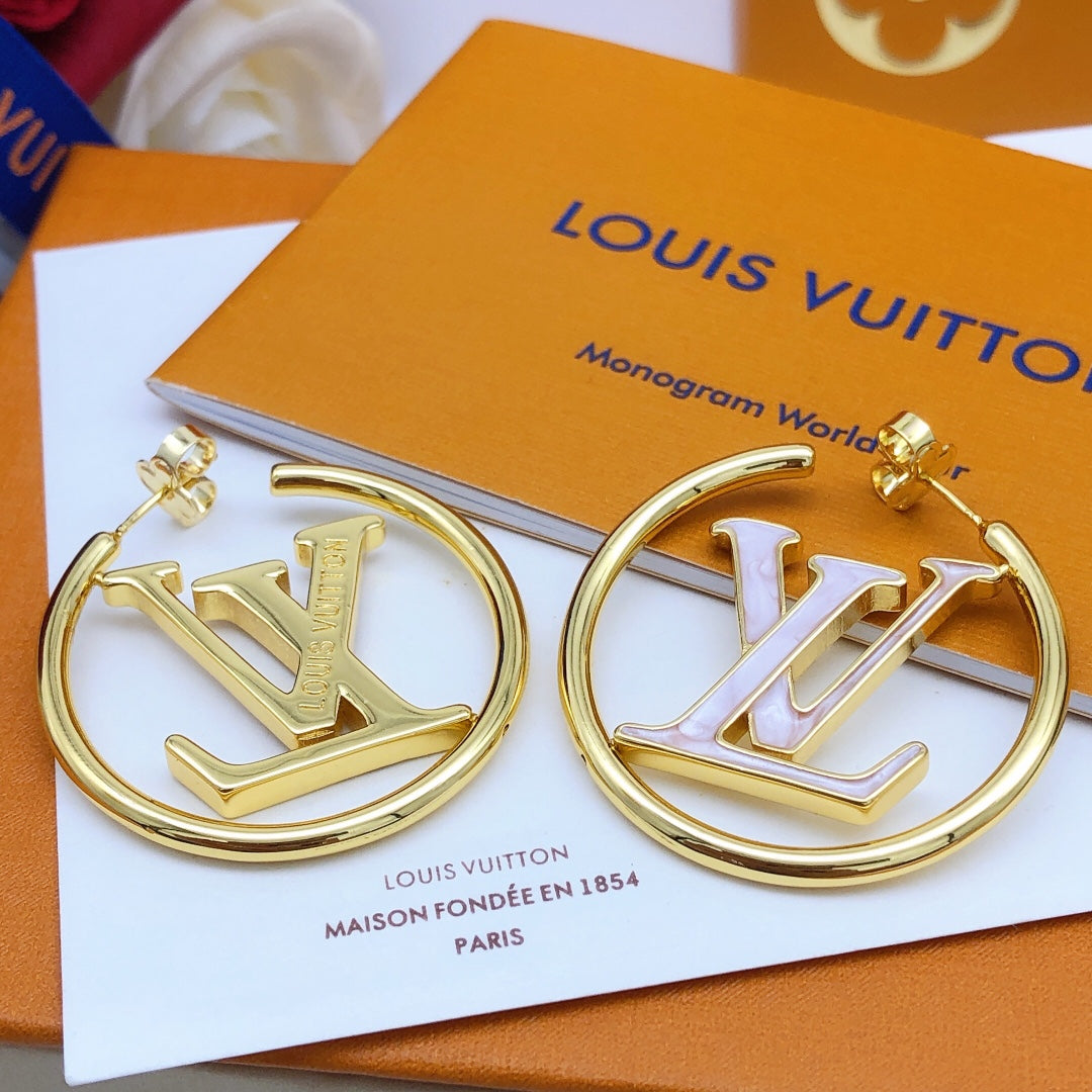 Boucles D'oreilles Créoles Perles Louis Louise 18 Carats