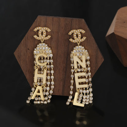 18K CC Letter Earrings