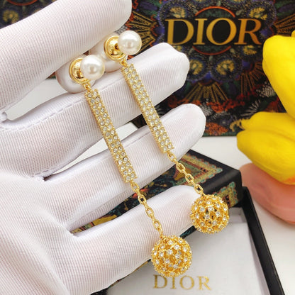 18K CD Tassel Diamonds Earrings