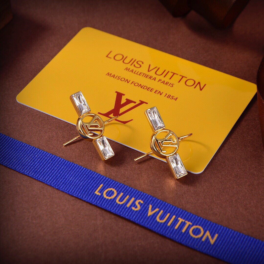 Boucles d'oreilles en cristaux Louis 18 carats