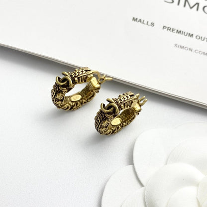 18K CC 24C Vintage Gold Earrings