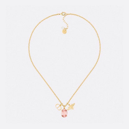 18K Dior Petit CD Pink Crystal Necklace