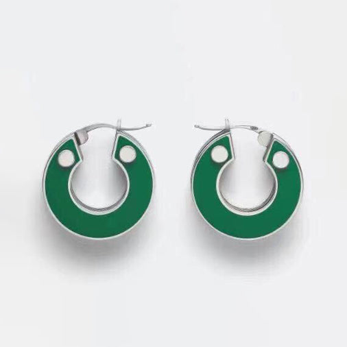 18K Bottega Veneta Green Earrings