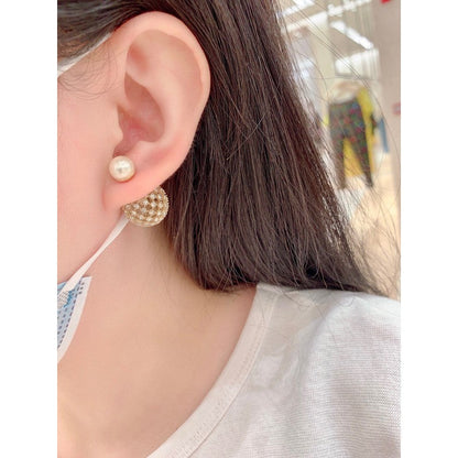 18K CD Tribales Diamond Ball Earrings