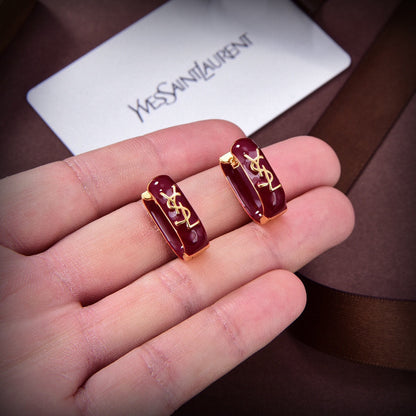 Boucles d'oreilles rouges 18 carats