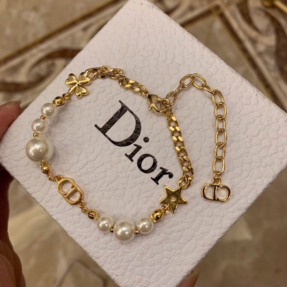 18K Dior Petie CD Pearls Bracelet