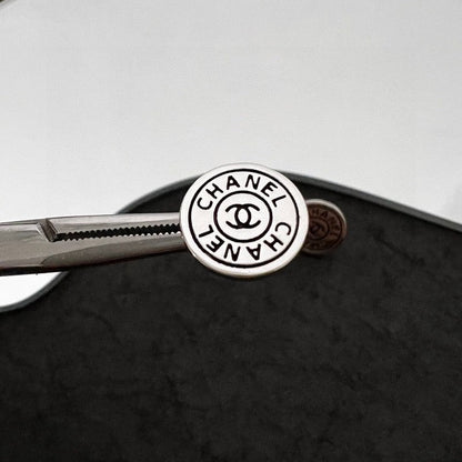 18K CC White Gold Earrings