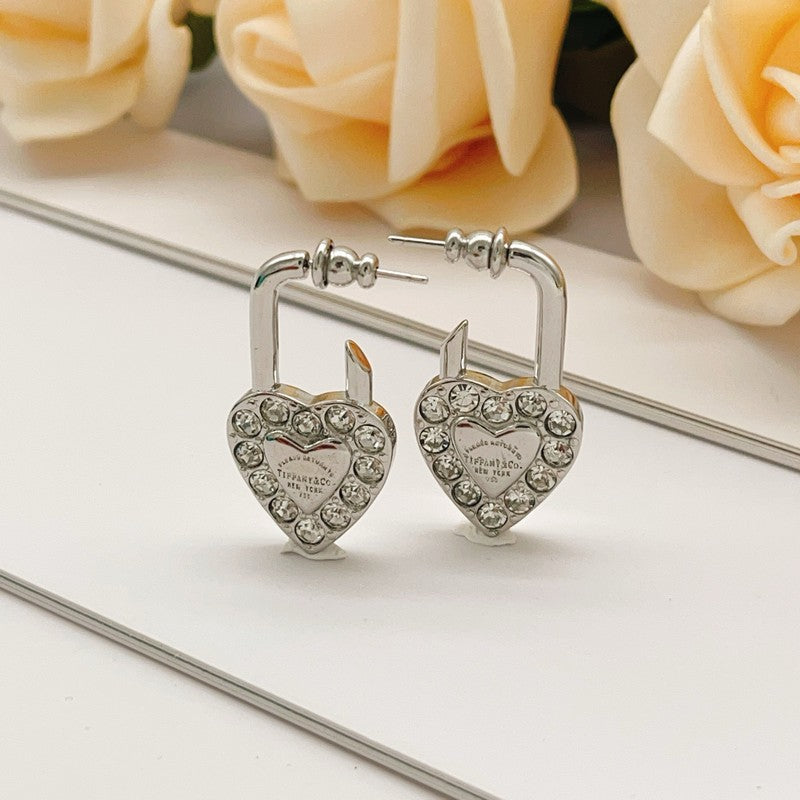 Tiff Diamond Heart Earrings