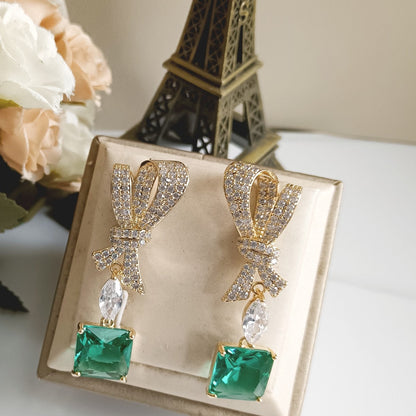 18K BV Magnificent Inspirations Green Crystals Earrings