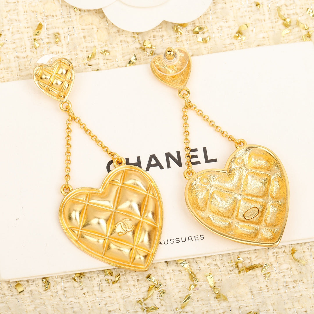 18K CC Coco Crush Heart Pendant Earrings