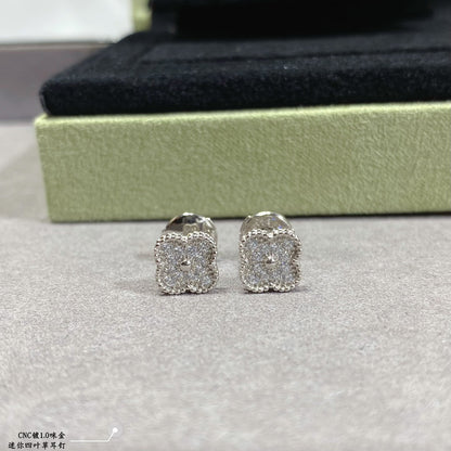 18K Vintage Alhambra Diamonds Earrings