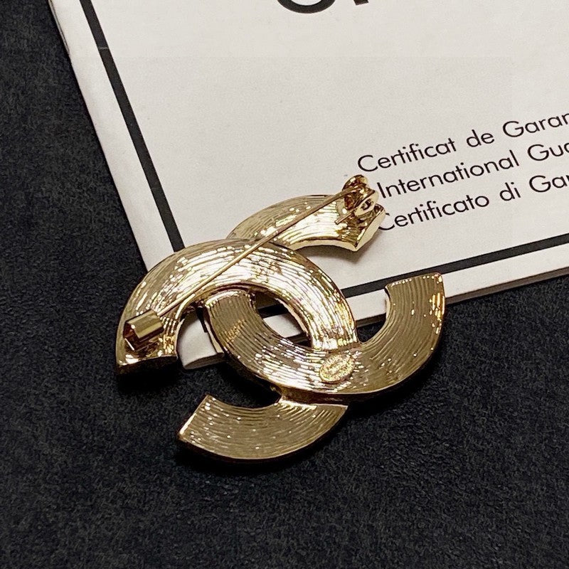 CC Diamond Gold Brooch
