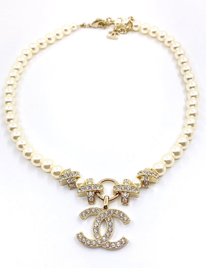 Collier chaîne en perles CC 18 carats