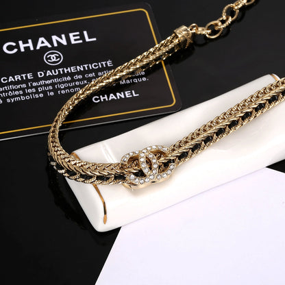 18K CC Strass Chain Choker Necklace