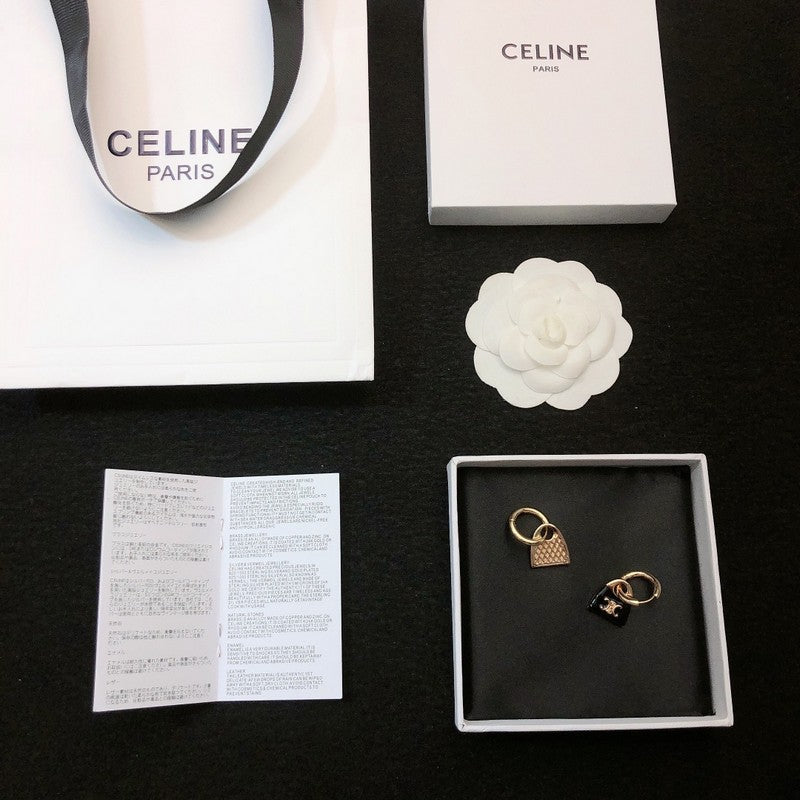 CE Black Bag Gold Earrings