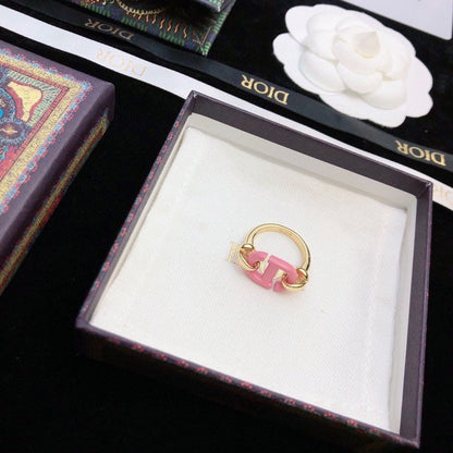 18K CD Pink Heart Ring