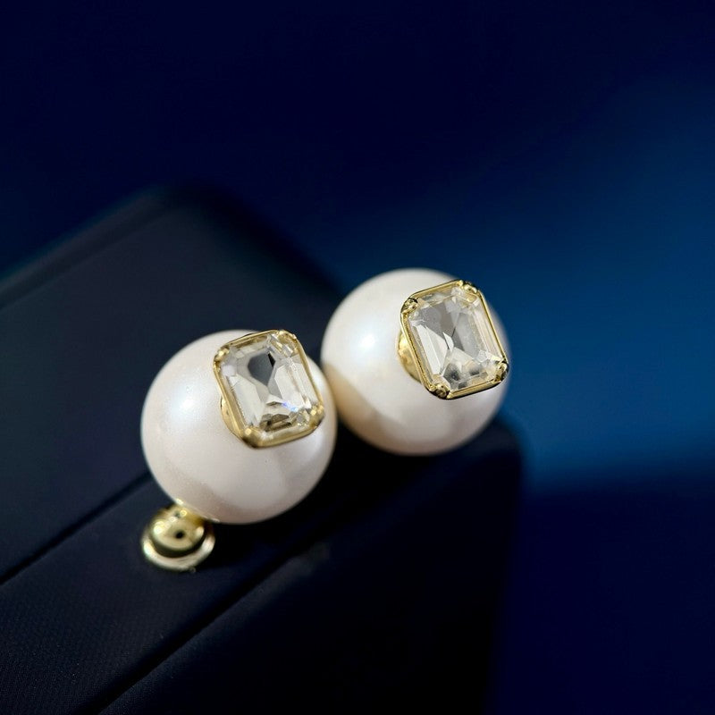 CD Pearl Crystal Earrings