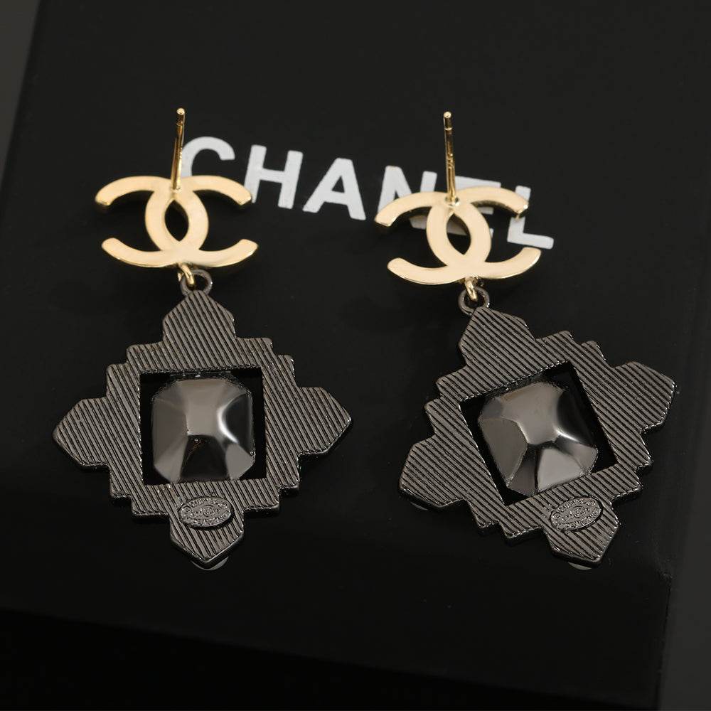 18K CC Crystal Earrings