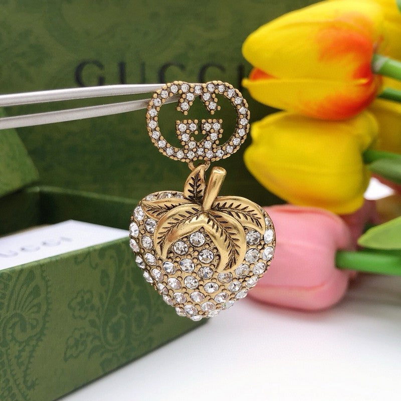 GG Diamond Strawberry Drop Earrings