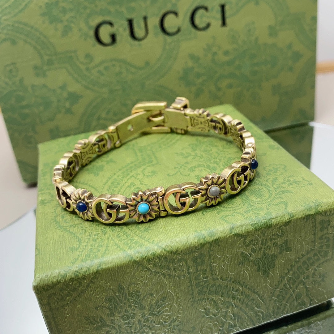 Bracelet Fleurs Double G 18K