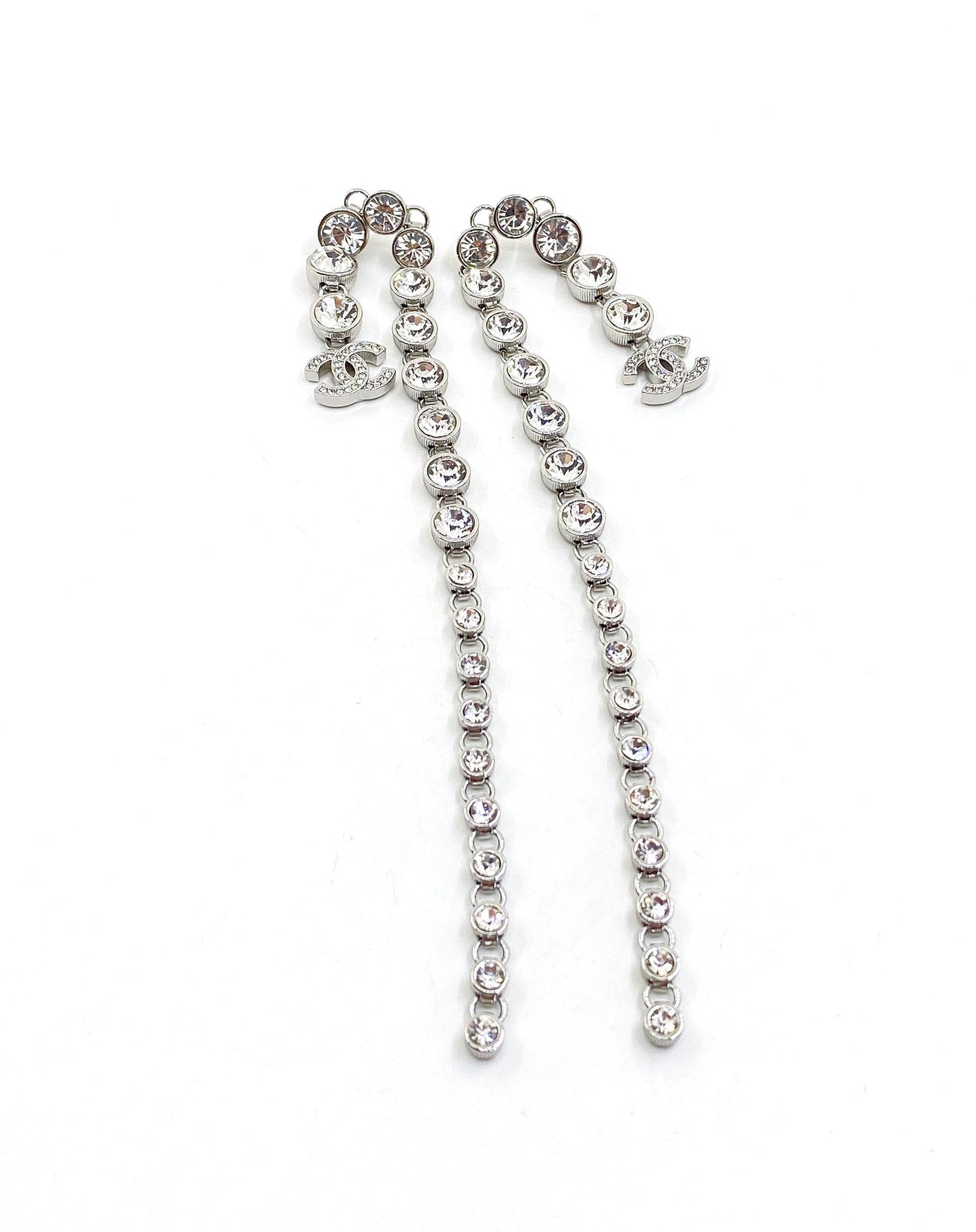 Boucles d'oreilles longues en cristal 18 carats CC