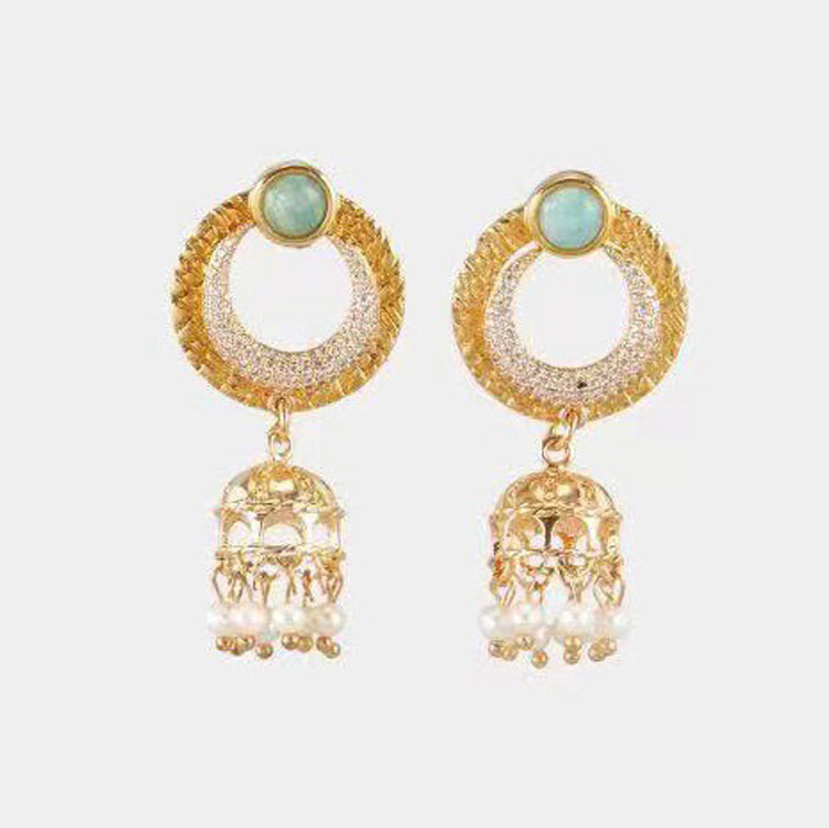 18K Bottega Circle Diamonds Earrings