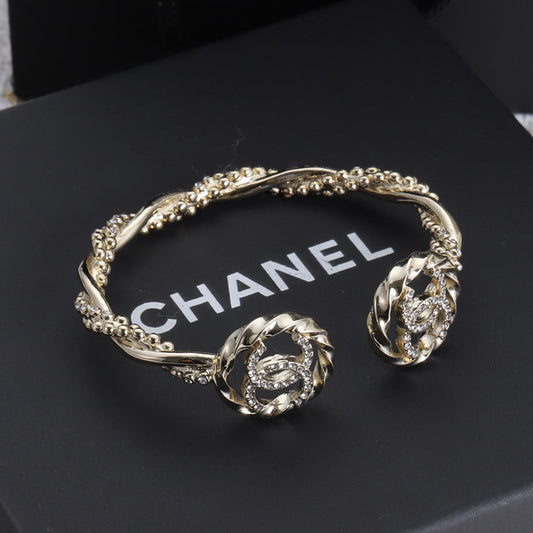 18K CHANEL Double CC Open Bracelet