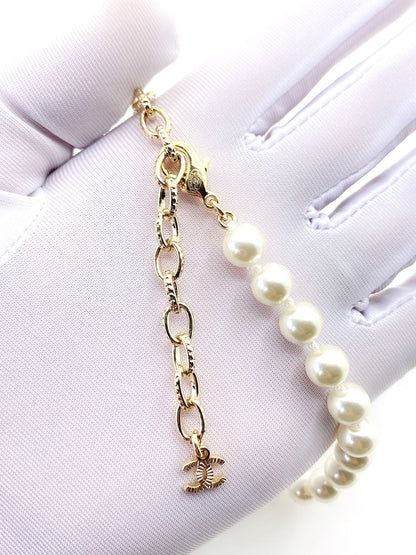 18K CC Pearls Choker Necklace