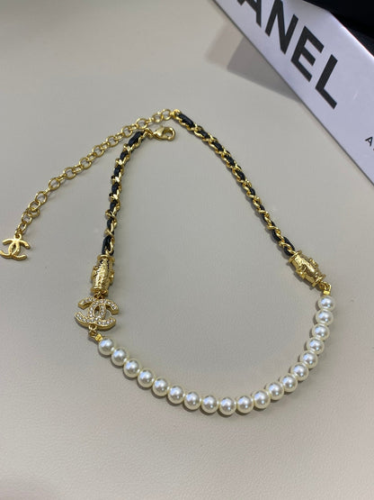 18K CC Pearl Chain Necklace