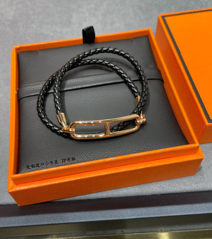 18K Roulis Double Tour Black H Bracelet