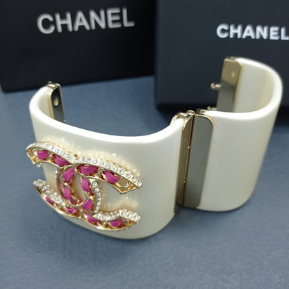 Bracelet avec cristaux roses CC 18 carats