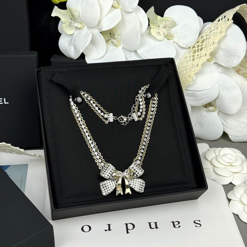 CC 25K Bow Tie Choker Necklace