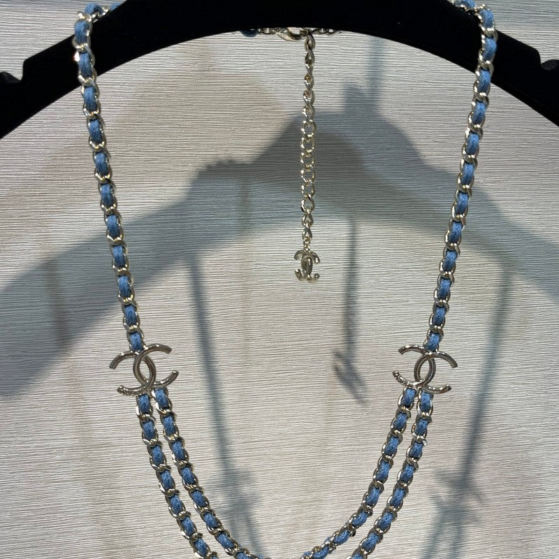 CC 25P Blue Jean Leather Necklace