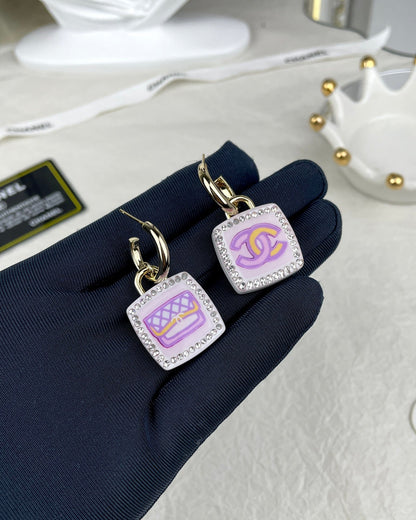 18K CC Pink Bottle Earrings