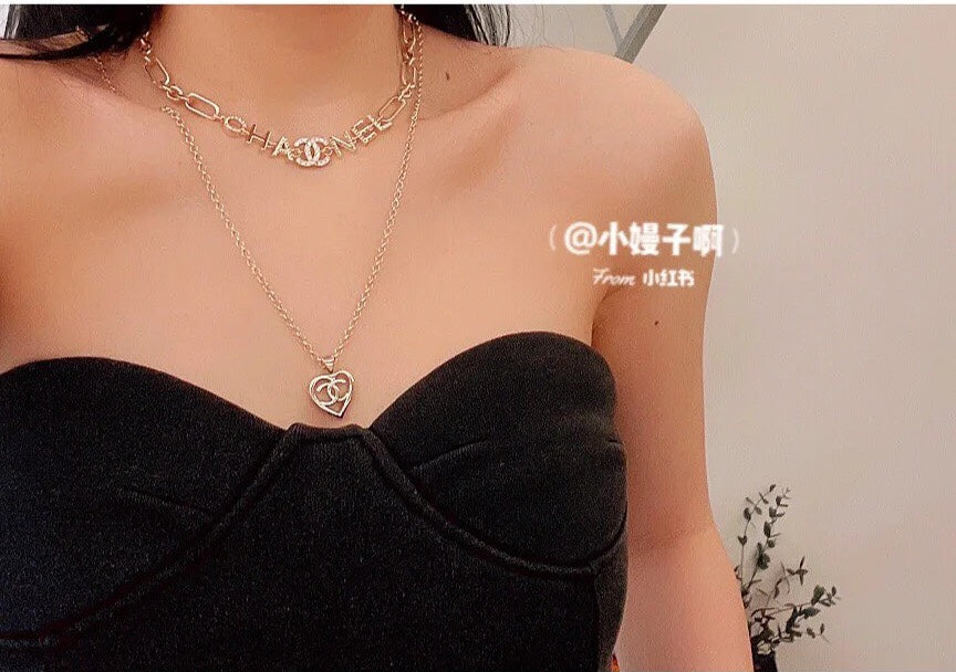 18K CC Script Chain Necklace