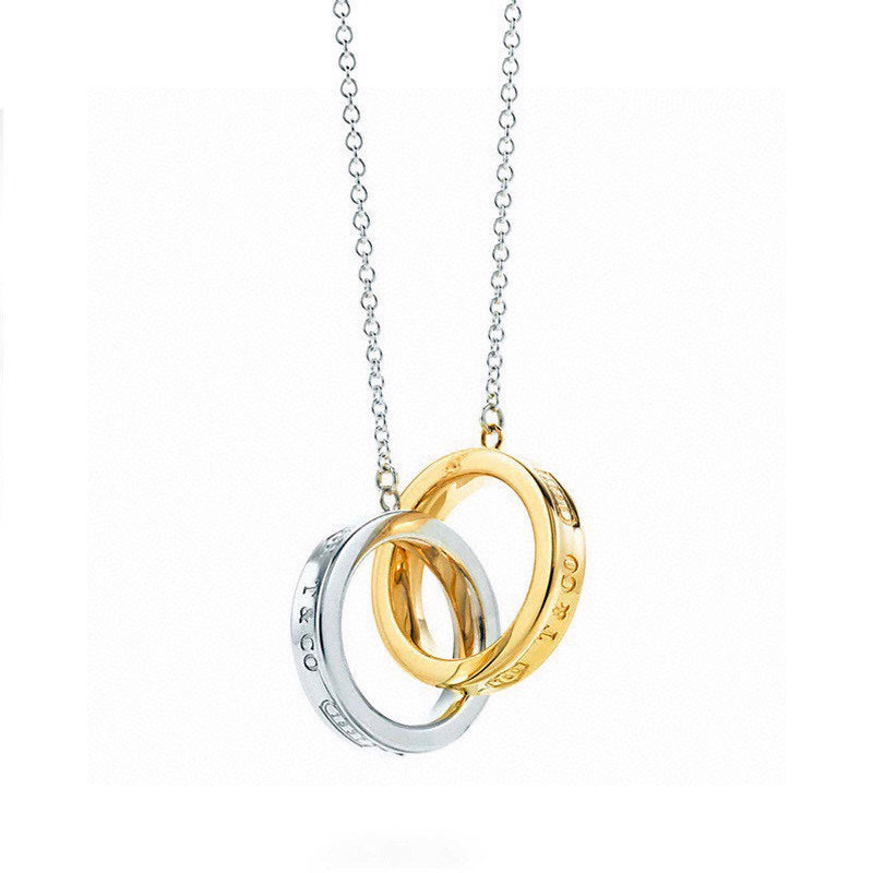 Collier pendentif cercles imbriqués 18K T 1837