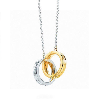 Collier pendentif cercles imbriqués 18K T 1837