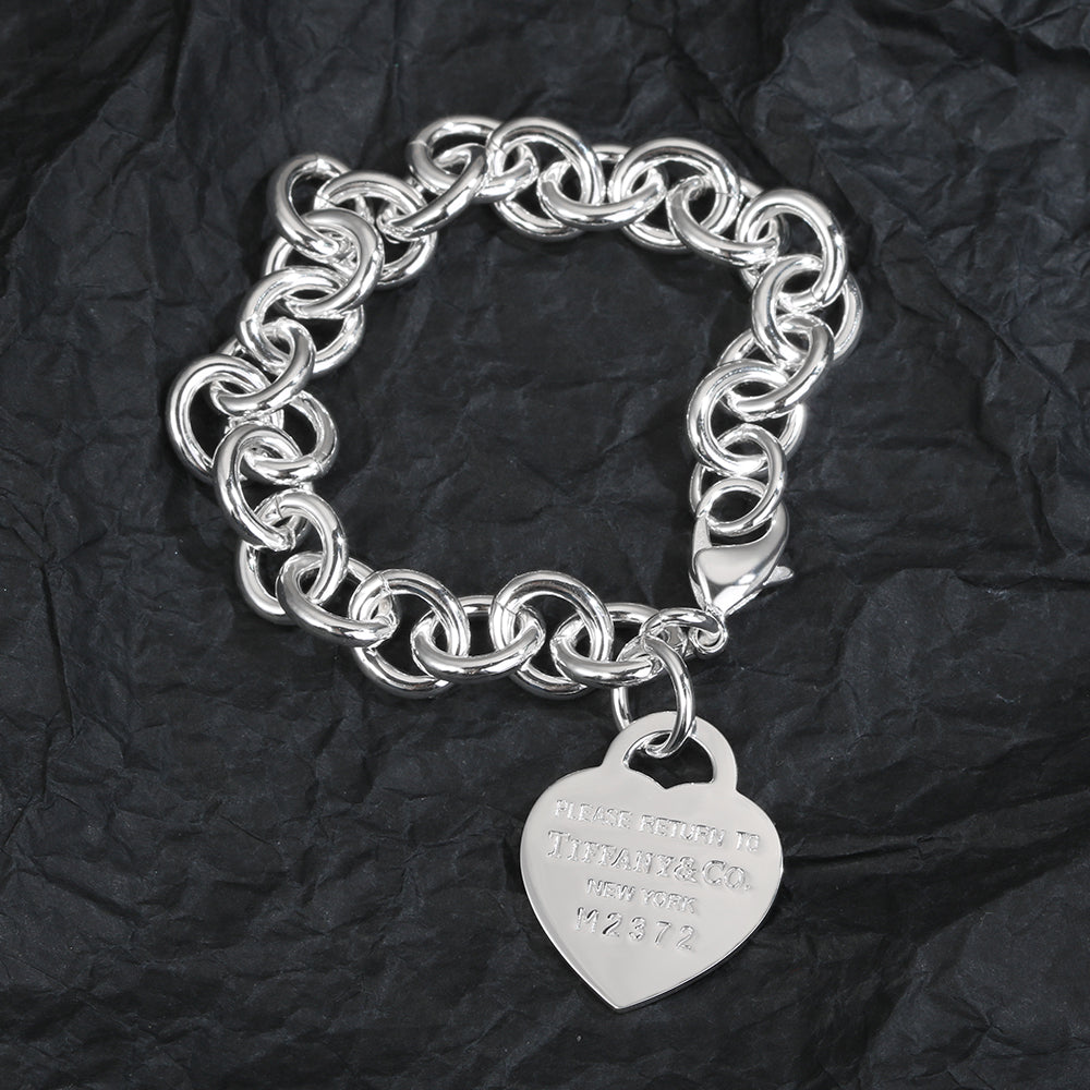 18K T Heart Tag Bracelet