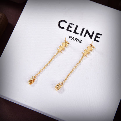 18K Triomphe Chain Earrings