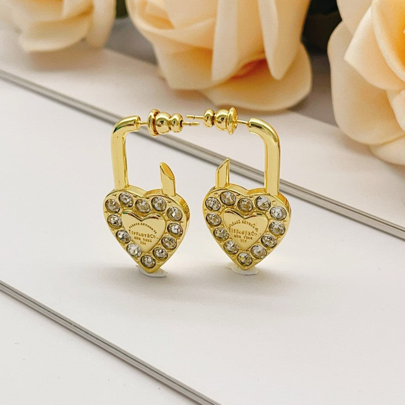 Tiff Diamond Heart Earrings