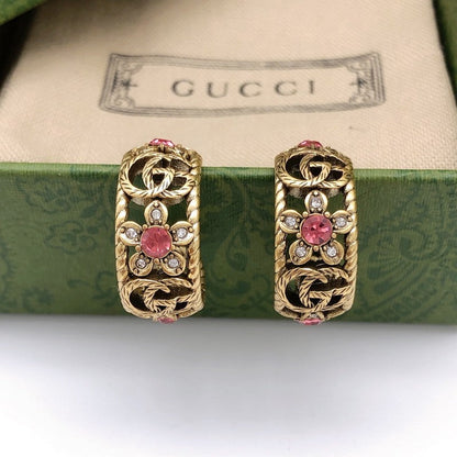 18K GG Pink Crystal Earrings